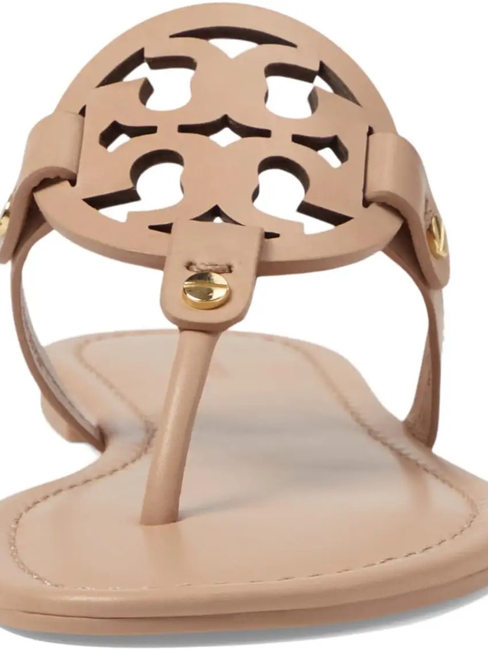 Tory Burch Blush Cutout Logo Thong Sandals - Picture 2 of 6
